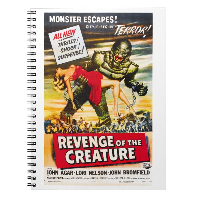 Carnet Affiche de film de style vintage sur les monstres  (Devant)