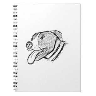 Carnet affiche de pitbull dessinée à la main pour amateur