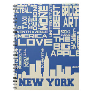 Carnet Affiche de typographie de New York City