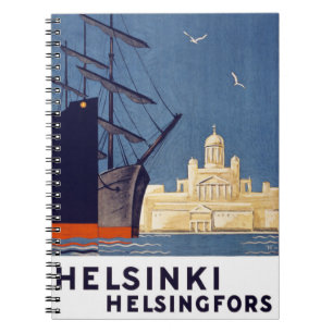 Carnet Affiche de Vintage voyage de Helsinki reconstituée