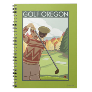 Carnet Affiche de Vintage voyage de scène d'OregonGolf