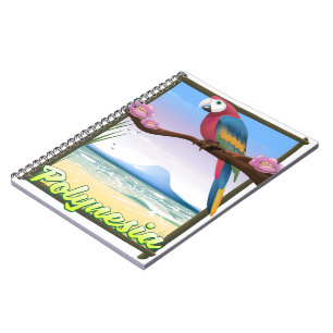 Carnet Affiche de voyage de la plage de Polynésie