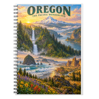 Carnet Affiche de voyage du merveilleux pays de l'Oregon