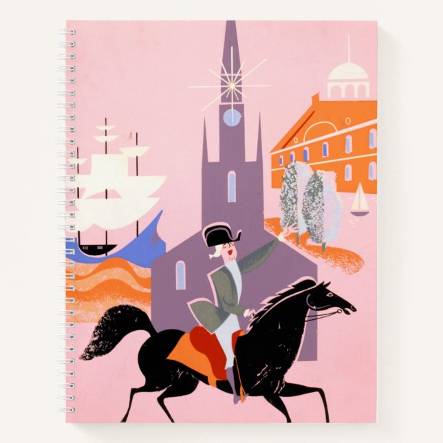 Carnet Affiche De Voyage Pour Allegheny Airlines À Boston (Devant)