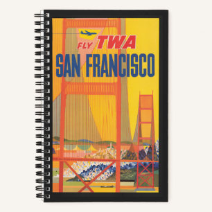 Carnet Affiche De Voyage Pour Vol Twa À San Francisco