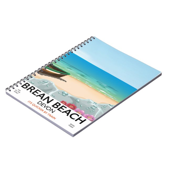 Carnet Affiche de voyage vintage de Brean Beach Devon (Côté gauche)