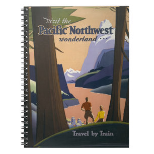 Carnet Affiche de voyage vintage Pacific Northwest 1925 T