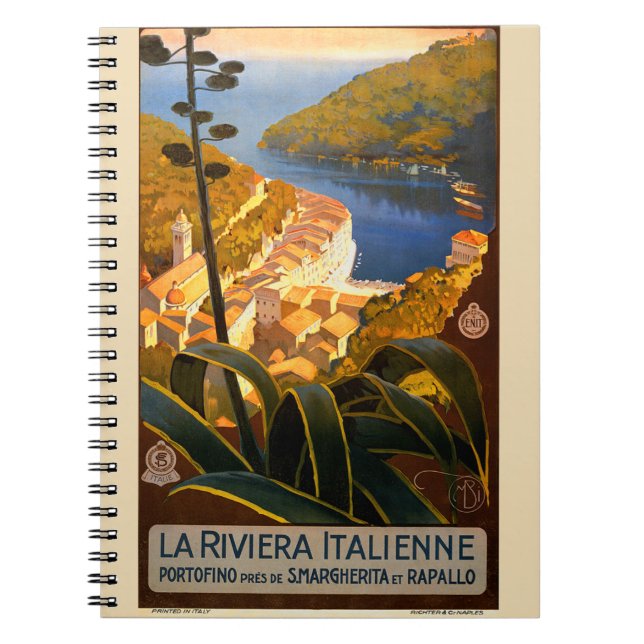 Carnet Affiche italienne Riviera Europe Italy Travel (Devant)