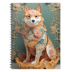 Carnet Affiche Shiba Inu papier couleur pastel Rococo