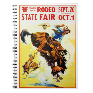 Carnet Affiche vintage de rodéo des années 1930