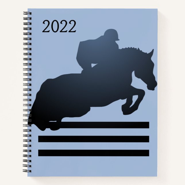 Carnet Afficher le cavalier franchissant un obstacle (Devant)