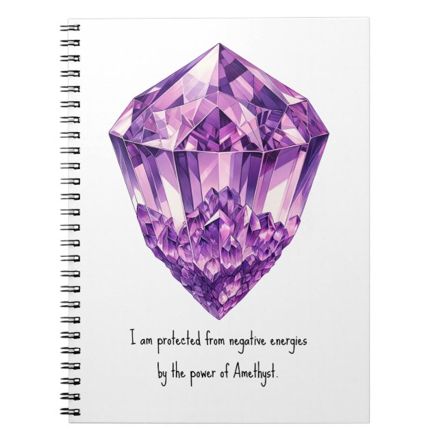Carnet Affirmation métaphysique de cristal d'Améthyste vi (Devant)