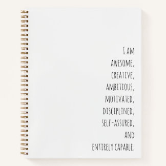 Carnet Affirmations motivationnelles écriture manuscrite