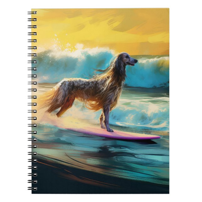 Carnet Afghan Hound Beach Surf Peinture (Devant)