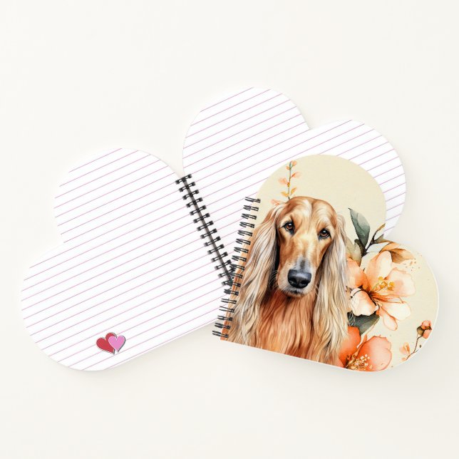 Carnet Afghan Hound Dog and Peach Lilies (Intérieur)