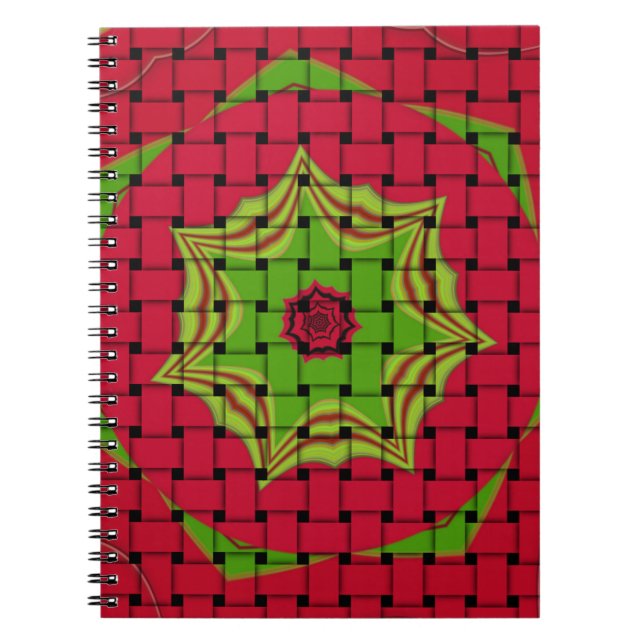 Carnet African Lovely Design rouge tissé (Devant)