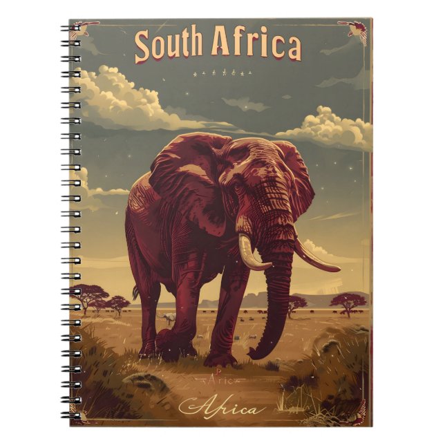 Carnet Afrique du Sud Elephant Vintage (Devant)