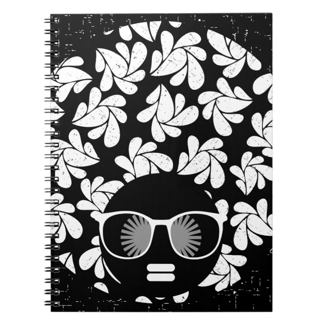 Carnet Afro Diva Noir & Blanc (Devant)
