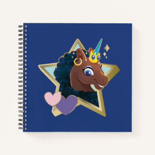 Carnet Afro Unicorn étoile magique