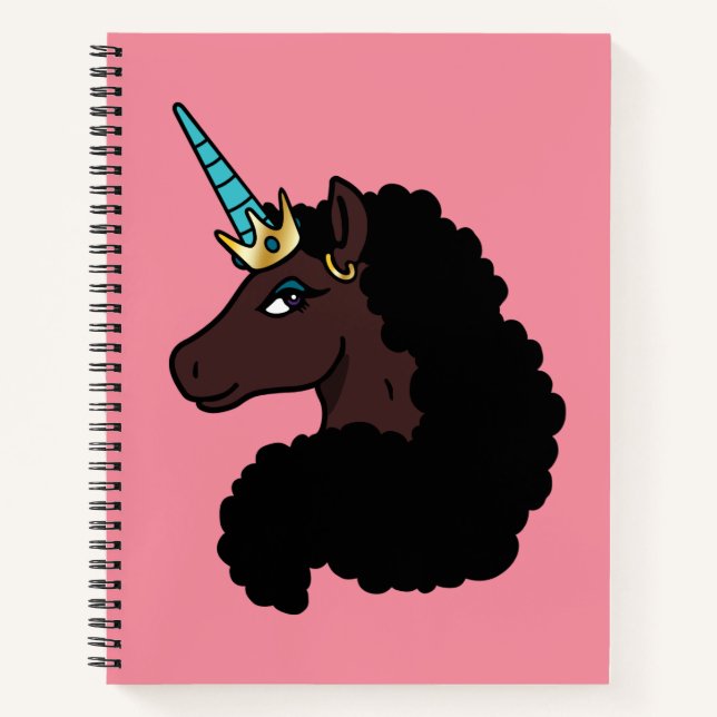 Carnet Afro Unicorn | Magique (Devant)