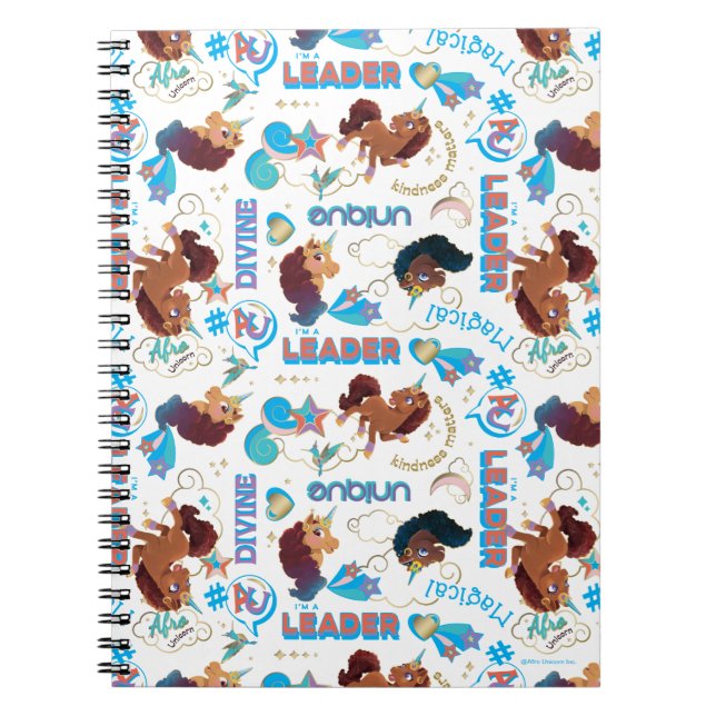 Carnet Afro Unicorn Magique autonomiser le Motif (Devant)