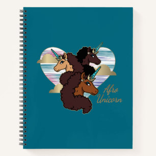 Carnet Afro Unicorn Trio Coeur Design