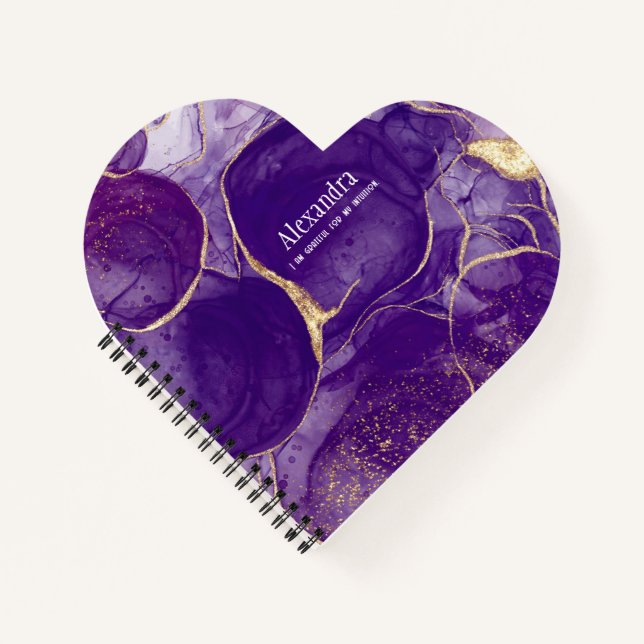 Carnet Agate de Parties scintillant d'or violet avec conf (Devant)