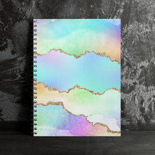 Carnet Agate holographique Iridescente Pastel Ombre Mar
