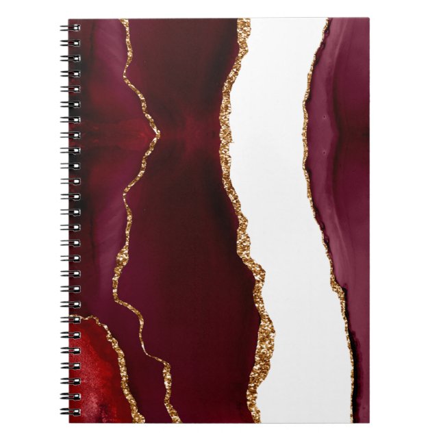 Carnet Agate vin et or (Devant)