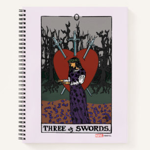 Carnet Agatha Trois de Swords Tarot Graphic