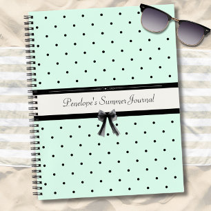 Carnet Agenda Monogramme à Points noirs sur Fond Vert Men