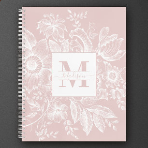 Carnet Agritourisme Peony Monogram Marine Français Rose c