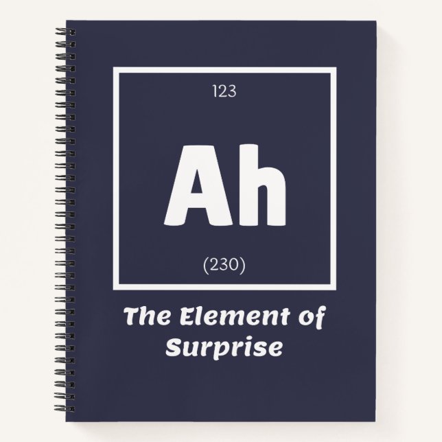 Carnet Ah Element of Surprise Chimie Science drôle (Devant)