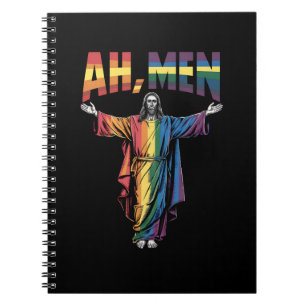 Carnet Ah Men Funny LGBT Gay pride Jesus Christian