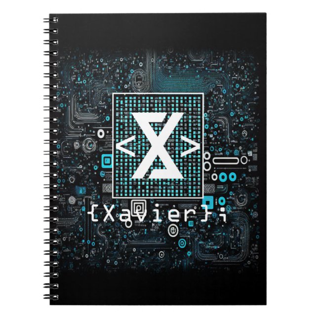 Carnet Ai - Technologie - Monogramme de codage - Xavier (Devant)