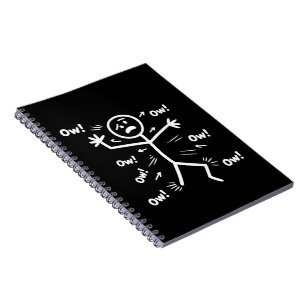 Carnet Aïe Aïe Aïe Personnage Bâton Comédie Drôle Douleur