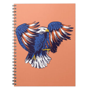 Carnet Aigle américain aux couleurs du drapeau américain