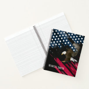 Carnet Aigle Bald sur le drapeau Abstrait