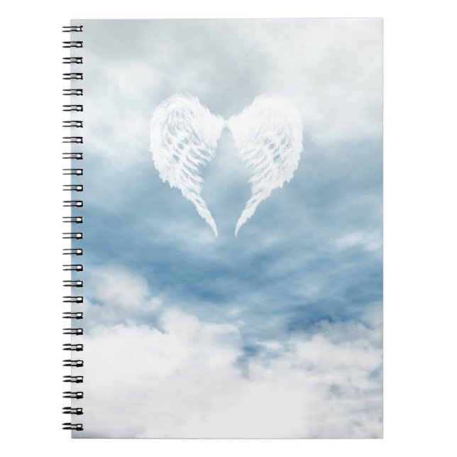 Carnet Ailes d'ange en ciel bleu nuageux (Devant)