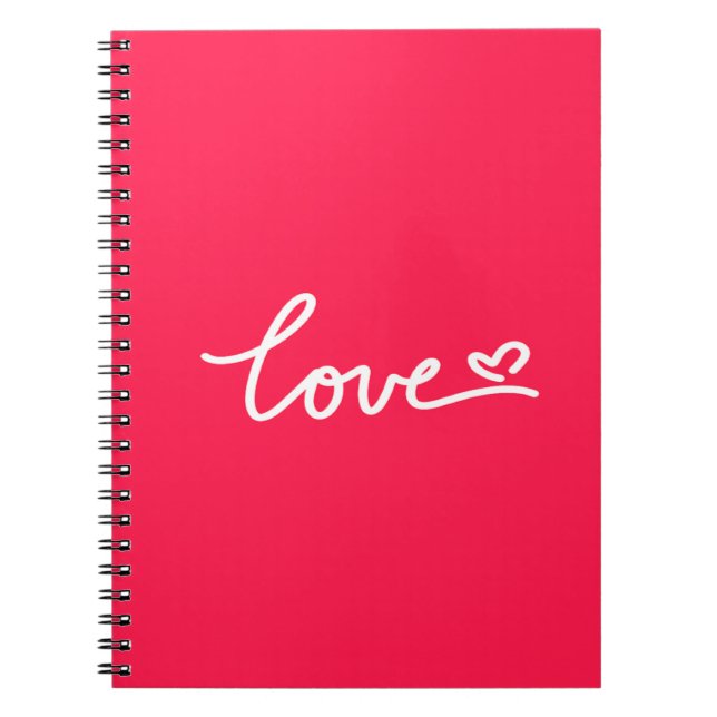 Carnet Aimer texte blanc sur rose (Devant)