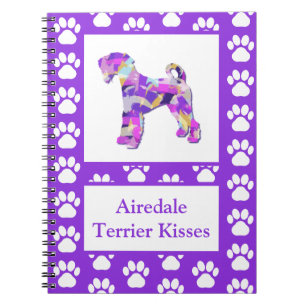 Carnet Airedale Terrier Dog Kisses Silhouette Cute PPY&B