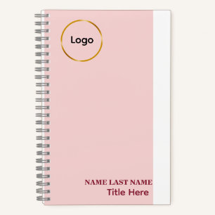 Carnet Ajouter un logo Simple Blush Rose Nom Titre
