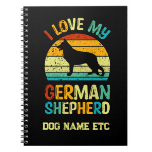 Carnet Ajouter un nom - I Love My German Shepherd Dog Sun