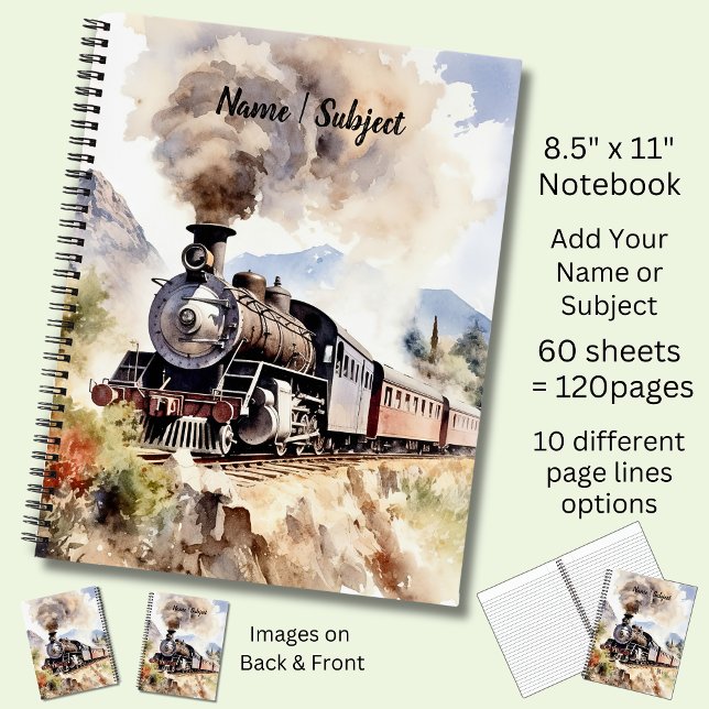 Carnet Ajouter un nom / Objet Train à vapeur Brown (Créateur téléchargé)
