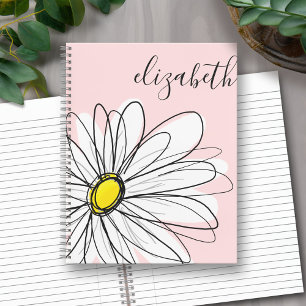 Carnet Ajouter votre nom Whimsical Daisy peut modifier la