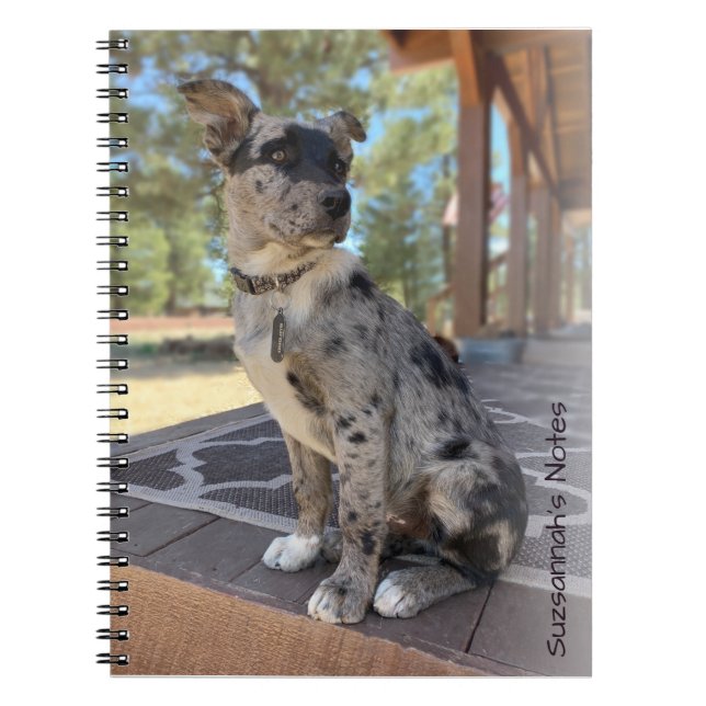 Carnet Ajouter Votre Photo Adorable Chabot Chien Espace (Devant)