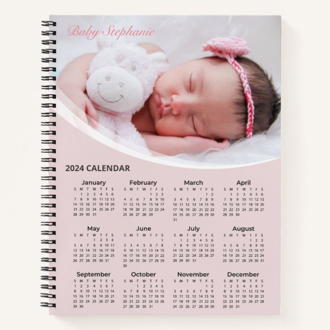 Carnet Ajouter votre propre bébé photo 2024 Calendrier |  (Devant)