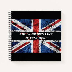 Carnet Ajouter votre texte sur le drapeau anglais Jeu d'o