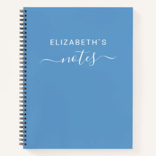 Carnet Ajoutez votre nom   Bleu simple