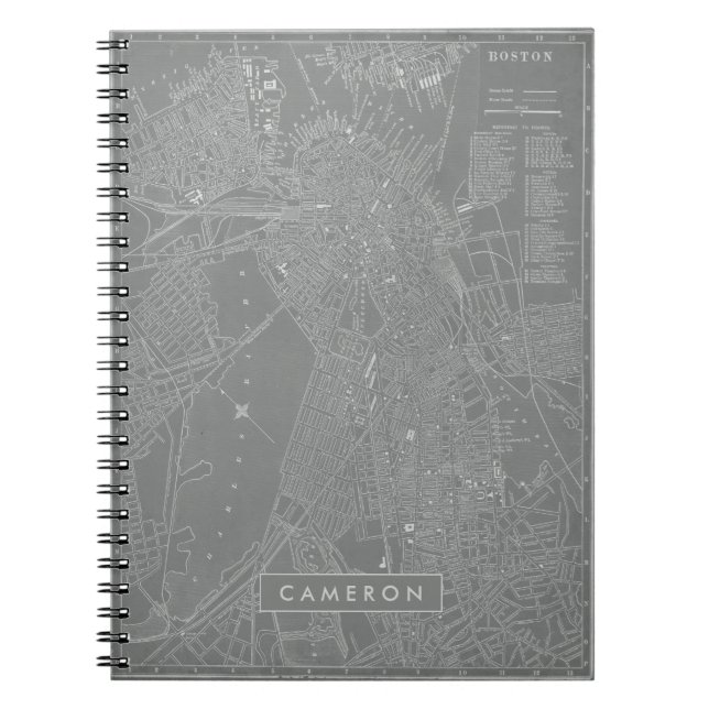 Carnet Ajoutez votre nom | Croquis de Boston City Map (Devant)